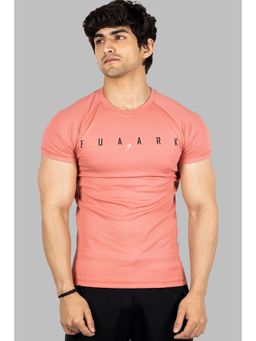 FUAARK - Mens Pink Checks Sports and Gym T-Shirt