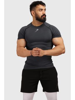 FUAARK - Mens Grey Compression Fit Sports and Gym T-Shirt