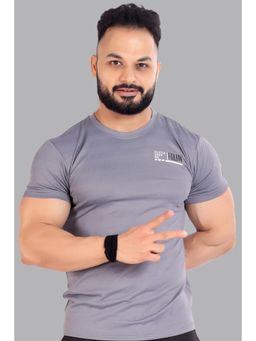 FUAARK - Mens Grey Emblem Sports and Gym T-Shirt