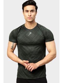 FUAARK - Mens Green Ozone Jacquard Sports and Gym T-Shirt