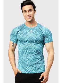 FUAARK - Mens Teal Ozone Jacquard Sports and Gym T-Shirt