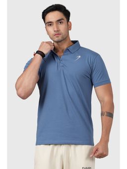 FUAARK - Mens Blue Sports and Gym Polo T-Shirt