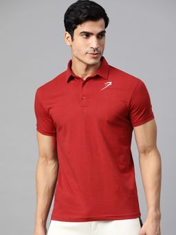 FUAARK - Men Maroon Sports and Gym Polo T-Shirt