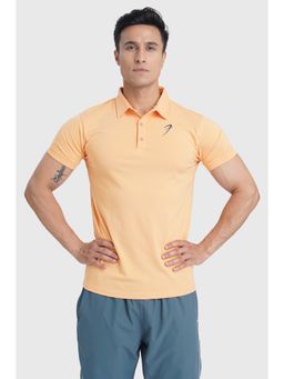 FUAARK - Mens Peach Sports and Gym Polo T-Shirt