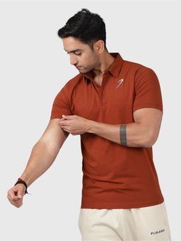 FUAARK - Mens Brown Sports and Gym Polo T-Shirt