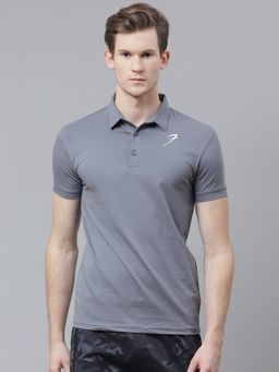 FUAARK - Men Grey Sports and Gym Polo T-Shirt
