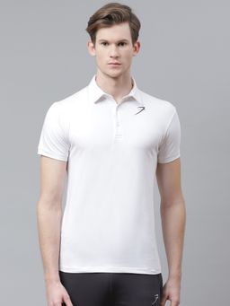 FUAARK - Men White Sports and Gym Polo T-Shirt