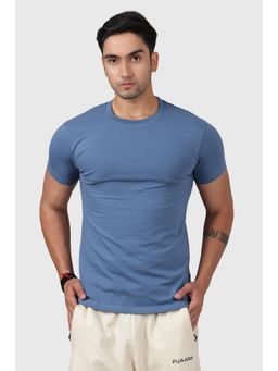 FUAARK - Blue Legacy Cotton Crew Neck Slim Fit Sports and Gym T-Shirt