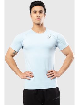 FUAARK - Mens Blue Legacy Cotton Crew Neck Slim Fit Sports and Gym T-Shirt