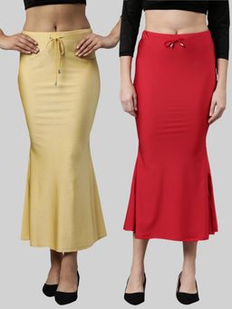 TWIN BIRDS - Womens Solid Saree Shaper - Multi-color (Pack of 2)