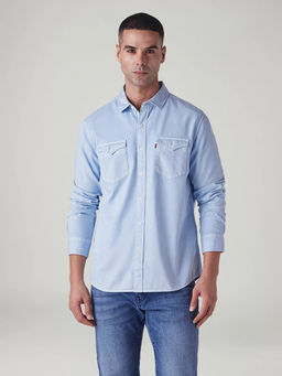 Levi's - Blue Men's Solid Regular Fit Shirt