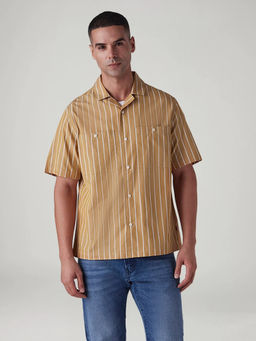 Levi's - Mustard Men's Striped Loose Fit Poplin Shirt