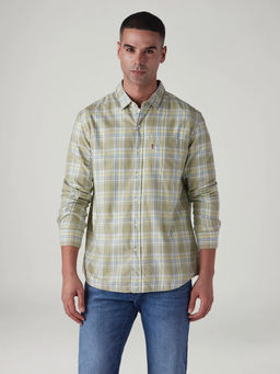 Levi's - Green Men's Checked Slim Fit Oxford Shirt