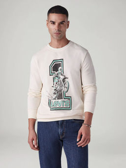 Levi's - Off White Men's Graphic Print Slim Fit Sweatshirt