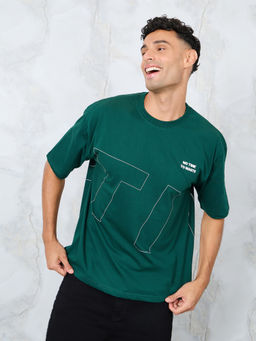 Styli - Men Oversized Front and Back Graphic T-Shirt