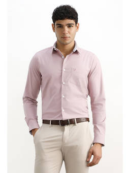 Allen Solly - Men Pink Solid Full Sleeves Formal Shirt