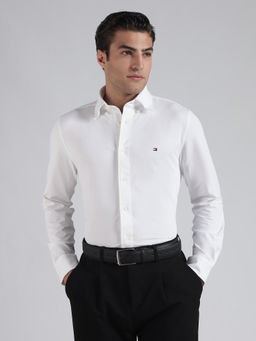 Tommy Hilfiger - Solid Regular Fit Cotton-Blend Shirt