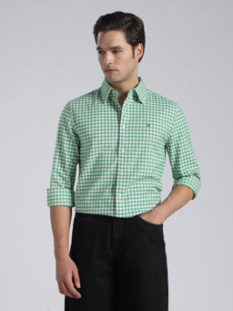 Tommy Hilfiger - Green Checks Regular Fit Cotton Shirt