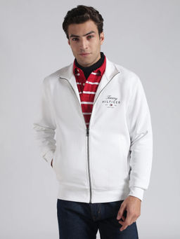 Tommy Hilfiger - White Logo Regular Fit Cotton Sweatshirt