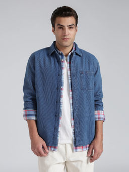 Tommy Hilfiger - Blue Solid Regular Fit Cotton Shirt