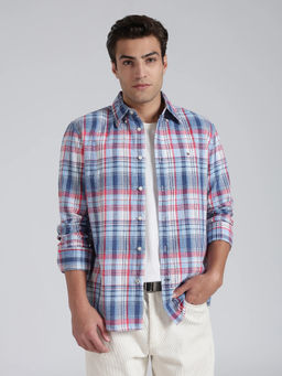 Tommy Hilfiger - Multi-Color Checks Regular Fit Linen Shirt