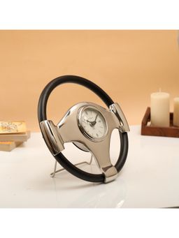 De Maison Decor - Wheel steel clock silver and black