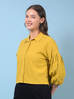 CRIMSOUNE CLUB - Womens Mustard Crop Length Shirt