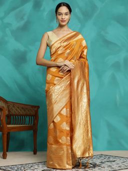 Jaipur Kurti - Mustard Zari Woven Design Banarasi Saree