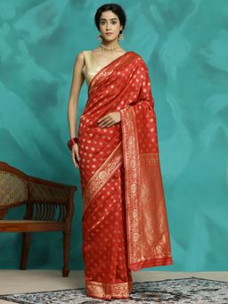 Jaipur Kurti - Heavy Zari Red Banarasi Saree