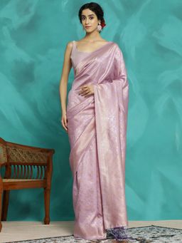 Jaipur Kurti - Lavender Zari Woven Design Heavy Banarasi Saree