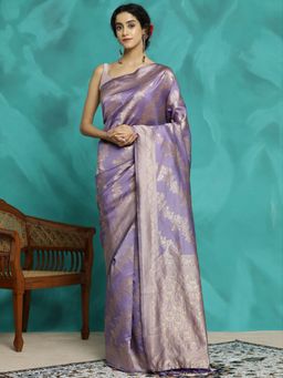 Jaipur Kurti - Lavender Zari Woven Design Heavy Banarasi Saree