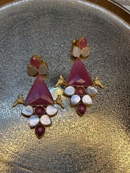 BEAUTY SPOT JEWELLERY - Bird Ruby and MOP Dangler Earrings