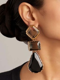 BEAUTY SPOT JEWELLERY - Multi-Color 3 Tier Droplet Dangler Earrings