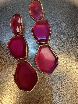 BEAUTY SPOT JEWELLERY - Hot Pink 3 Tier Dangler Earrings
