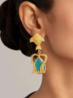 BEAUTY SPOT JEWELLERY - Aqua Fish Dangler Earrings