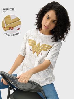 The Souled Store - Official Wonder Woman - Warrior Women Oversized T-Shirt