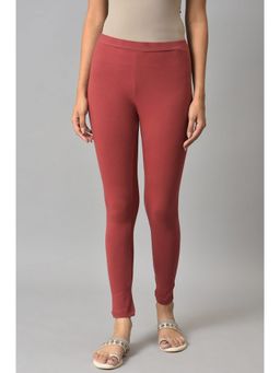 W - Red Solid Leggings