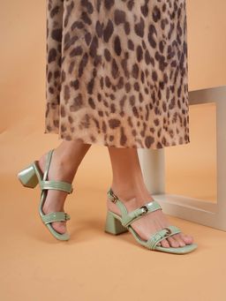 MOZAFIA - Green Women's Heel Sandals