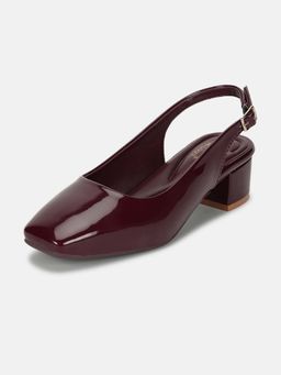 Marc Loire - Women'S Maroon Solid Heel Sandals