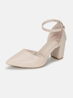 Marc Loire - Women'S Cream Solid Heel Sandals