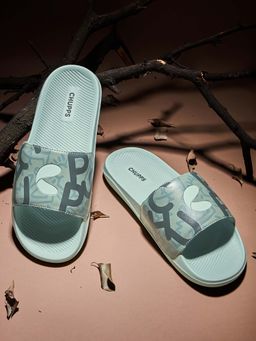 Chupps - Men Tumble Sea Green Sliders