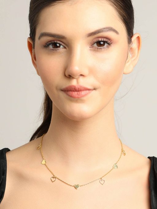 CLARA 925 Sterling Silver Gold Rhodium Plated Heart Necklace Chain Gift for Women and Girls