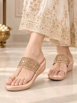 Pelle Albero - Women's Partywear Sultan Rose Gold Sandals