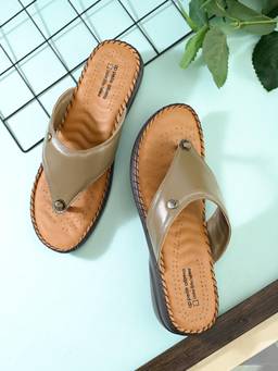 Pelle Albero - Beige Colour Orthopaedic Flat Sandals