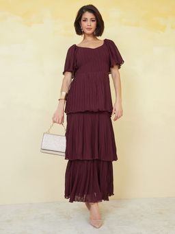 Styli - Pleated Tiered Maxi Dress