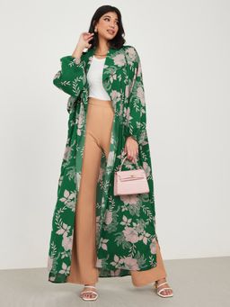 Styli - Oversized Maxi Length Floral Print Kimono