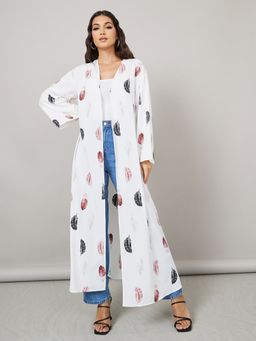 Styli - Regular Fit Feather Aop Maxi Kimono