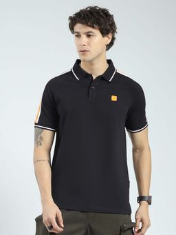 Rock.it - Black Printed Collar Neck T-Shirt