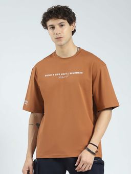 Rock.it - Tan Printed Round Neck T-Shirt