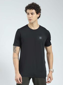 Rock.it - Black Solid Round Neck T-Shirt